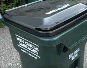 West Central Sanitation Green/Black Garbage Bin