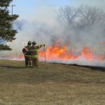 Hutchinson Fire Department Training controlling grass fire