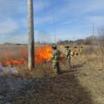 Hutchinson Fire Department Training grass fire along roadside