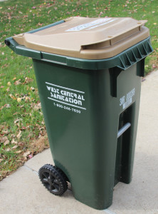 West Central Sanitation Green/Tan Recycling Bin